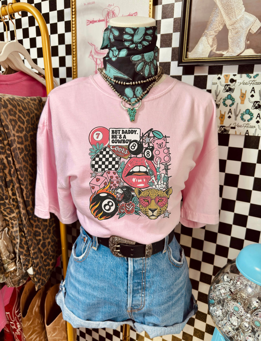 Pink western collage