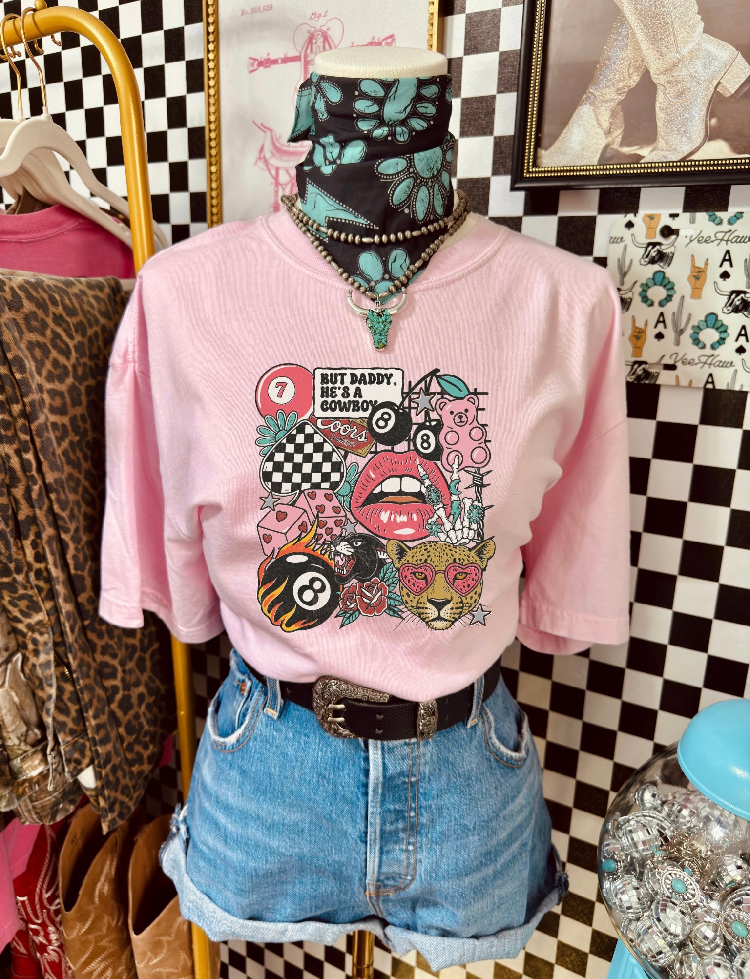 Pink western collage