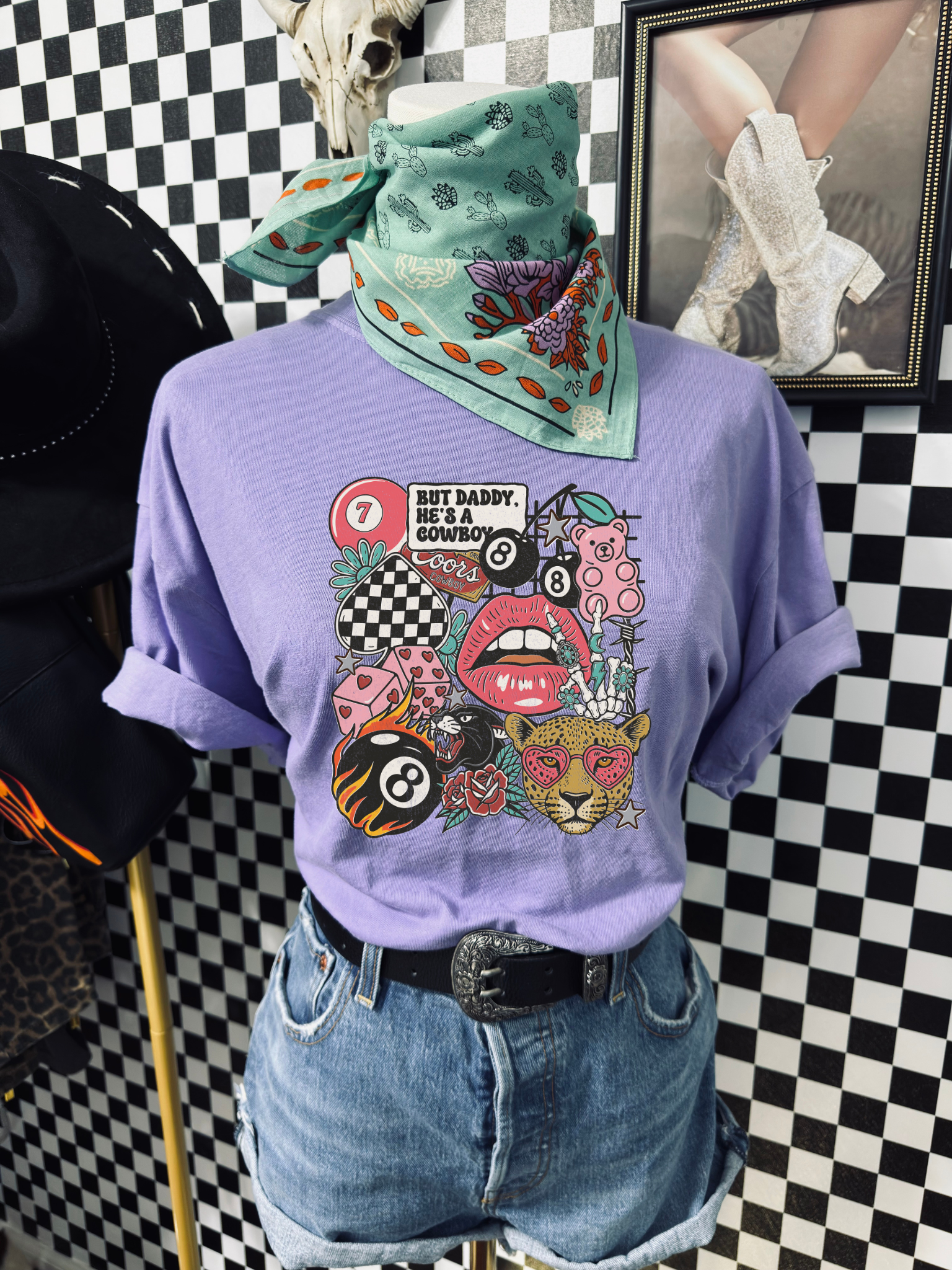 Pink western collage